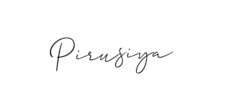 if you are searching for the best signature style for your name Pirusiya. so please give up your signature search. here we have designed multiple signature styles  using Allison_Script. Pirusiya signature style 2 images and pictures png