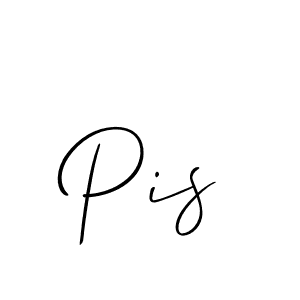 Make a beautiful signature design for name Pis. With this signature (Allison_Script) style, you can create a handwritten signature for free. Pis signature style 2 images and pictures png