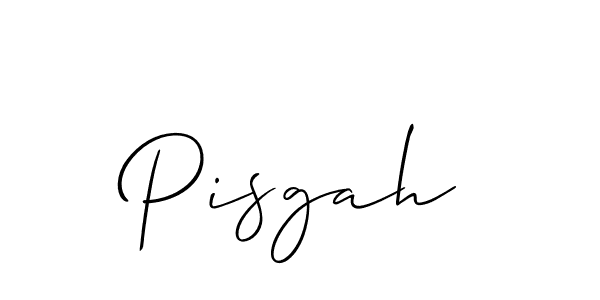 Use a signature maker to create a handwritten signature online. With this signature software, you can design (Allison_Script) your own signature for name Pisgah. Pisgah signature style 2 images and pictures png