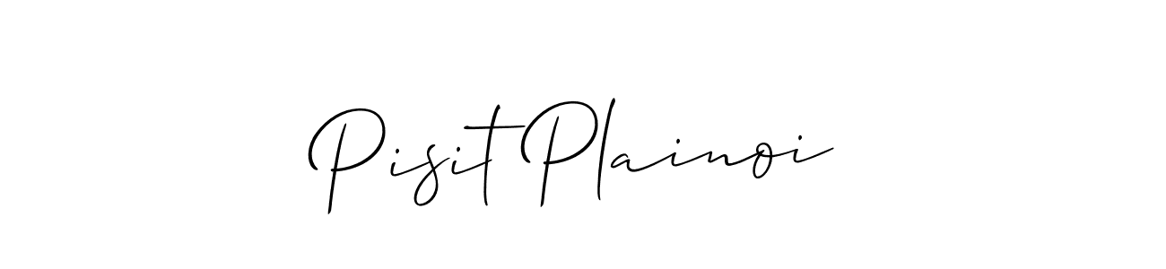 Use a signature maker to create a handwritten signature online. With this signature software, you can design (Allison_Script) your own signature for name Pisit Plainoi. Pisit Plainoi signature style 2 images and pictures png