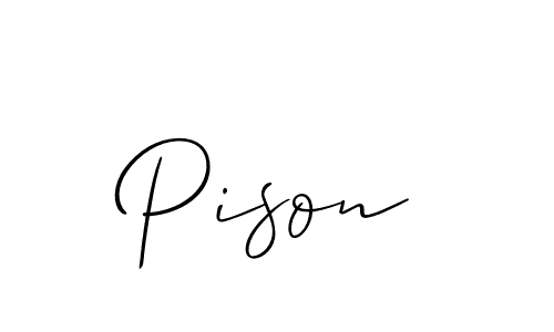 Use a signature maker to create a handwritten signature online. With this signature software, you can design (Allison_Script) your own signature for name Pison. Pison signature style 2 images and pictures png