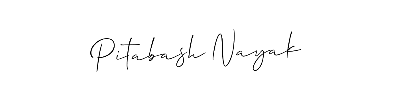 Create a beautiful signature design for name Pitabash Nayak. With this signature (Allison_Script) fonts, you can make a handwritten signature for free. Pitabash Nayak signature style 2 images and pictures png