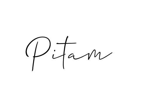 Make a beautiful signature design for name Pitam. With this signature (Allison_Script) style, you can create a handwritten signature for free. Pitam signature style 2 images and pictures png