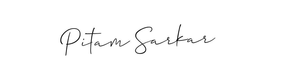 It looks lik you need a new signature style for name Pitam Sarkar. Design unique handwritten (Allison_Script) signature with our free signature maker in just a few clicks. Pitam Sarkar signature style 2 images and pictures png