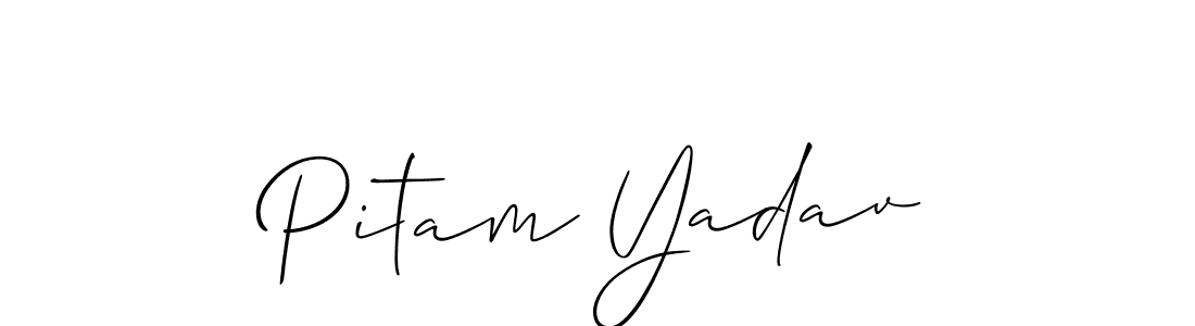 Use a signature maker to create a handwritten signature online. With this signature software, you can design (Allison_Script) your own signature for name Pitam Yadav. Pitam Yadav signature style 2 images and pictures png