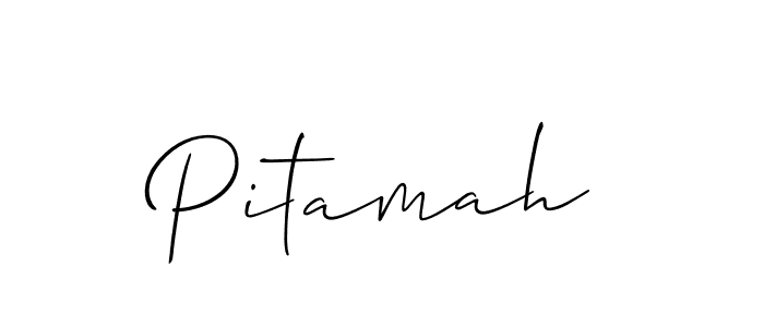 Create a beautiful signature design for name Pitamah. With this signature (Allison_Script) fonts, you can make a handwritten signature for free. Pitamah signature style 2 images and pictures png