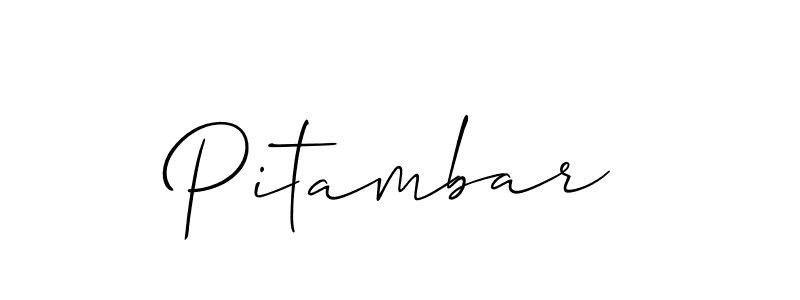 Create a beautiful signature design for name Pitambar. With this signature (Allison_Script) fonts, you can make a handwritten signature for free. Pitambar signature style 2 images and pictures png