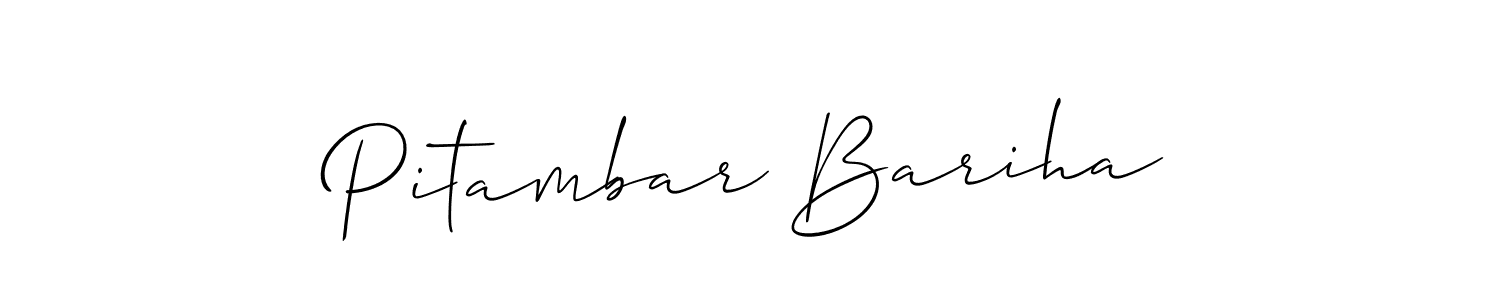 Also we have Pitambar Bariha name is the best signature style. Create professional handwritten signature collection using Allison_Script autograph style. Pitambar Bariha signature style 2 images and pictures png