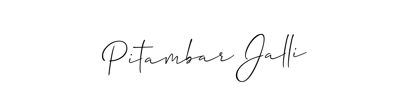 You should practise on your own different ways (Allison_Script) to write your name (Pitambar Jalli) in signature. don't let someone else do it for you. Pitambar Jalli signature style 2 images and pictures png