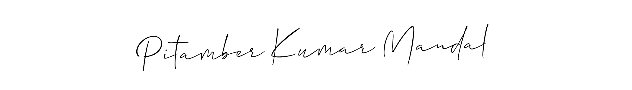 if you are searching for the best signature style for your name Pitamber Kumar Mandal. so please give up your signature search. here we have designed multiple signature styles  using Allison_Script. Pitamber Kumar Mandal signature style 2 images and pictures png