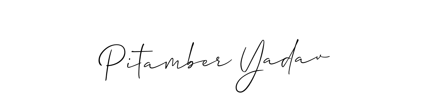 Use a signature maker to create a handwritten signature online. With this signature software, you can design (Allison_Script) your own signature for name Pitamber Yadav. Pitamber Yadav signature style 2 images and pictures png