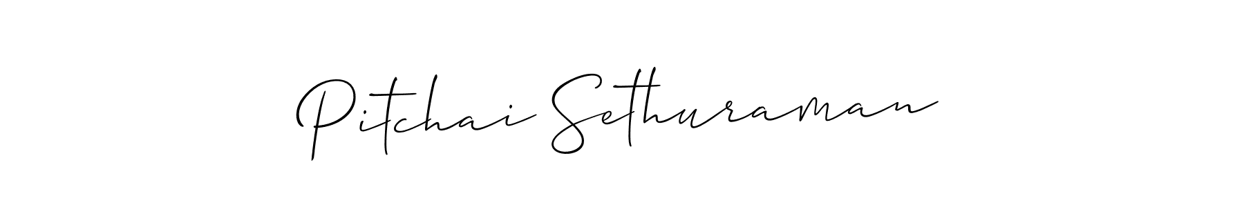 This is the best signature style for the Pitchai Sethuraman name. Also you like these signature font (Allison_Script). Mix name signature. Pitchai Sethuraman signature style 2 images and pictures png