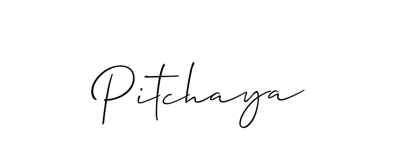 It looks lik you need a new signature style for name Pitchaya. Design unique handwritten (Allison_Script) signature with our free signature maker in just a few clicks. Pitchaya signature style 2 images and pictures png