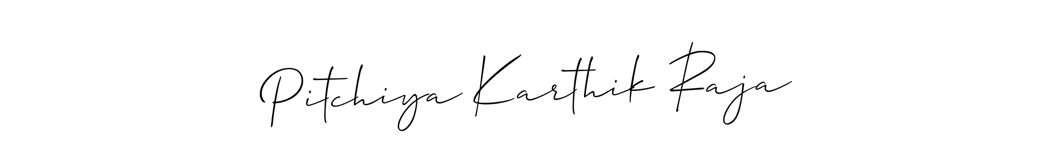 Also You can easily find your signature by using the search form. We will create Pitchiya Karthik Raja name handwritten signature images for you free of cost using Allison_Script sign style. Pitchiya Karthik Raja signature style 2 images and pictures png