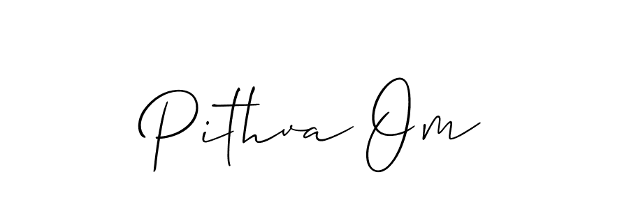 Create a beautiful signature design for name Pithva Om. With this signature (Allison_Script) fonts, you can make a handwritten signature for free. Pithva Om signature style 2 images and pictures png