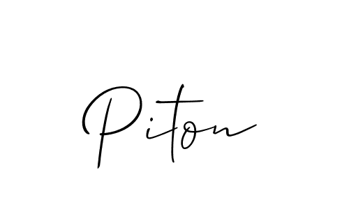 Allison_Script is a professional signature style that is perfect for those who want to add a touch of class to their signature. It is also a great choice for those who want to make their signature more unique. Get Piton name to fancy signature for free. Piton signature style 2 images and pictures png