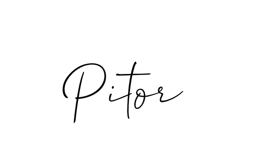 The best way (Allison_Script) to make a short signature is to pick only two or three words in your name. The name Pitor include a total of six letters. For converting this name. Pitor signature style 2 images and pictures png
