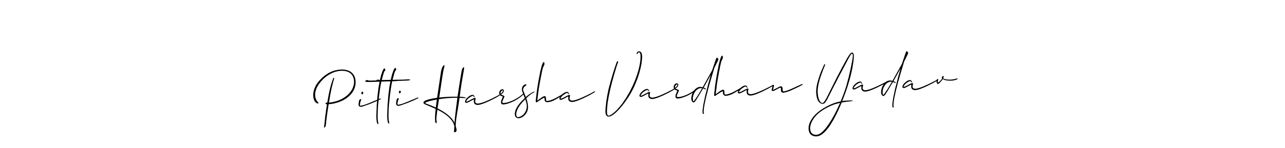 Design your own signature with our free online signature maker. With this signature software, you can create a handwritten (Allison_Script) signature for name Pitti Harsha Vardhan Yadav. Pitti Harsha Vardhan Yadav signature style 2 images and pictures png