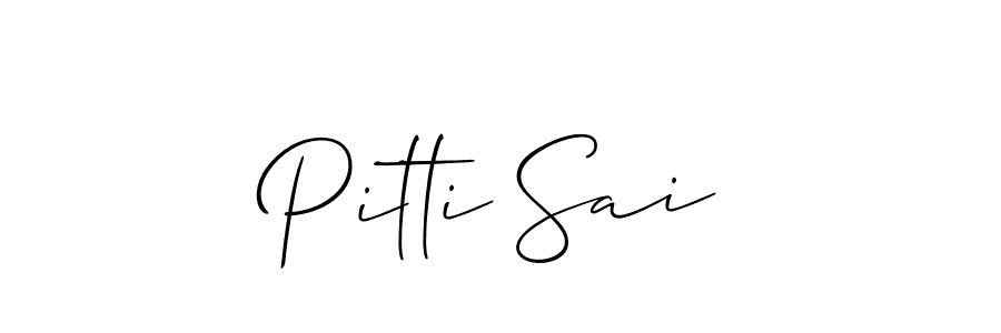 Make a beautiful signature design for name Pitti Sai. With this signature (Allison_Script) style, you can create a handwritten signature for free. Pitti Sai signature style 2 images and pictures png