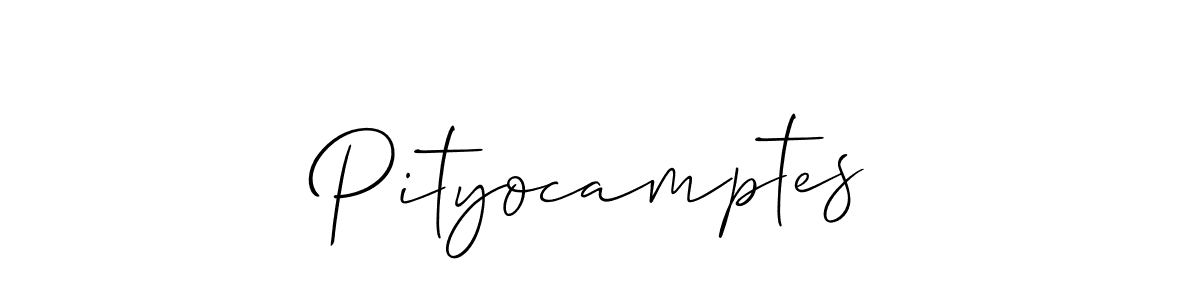 Create a beautiful signature design for name Pityocamptes. With this signature (Allison_Script) fonts, you can make a handwritten signature for free. Pityocamptes signature style 2 images and pictures png