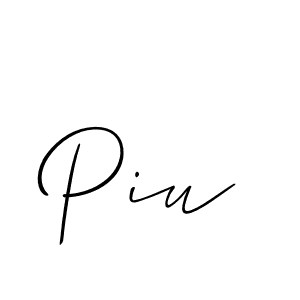 Use a signature maker to create a handwritten signature online. With this signature software, you can design (Allison_Script) your own signature for name Piu. Piu signature style 2 images and pictures png