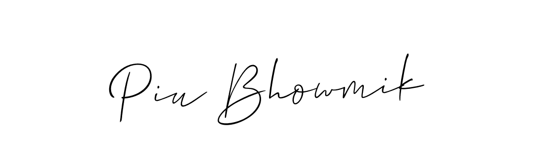 You should practise on your own different ways (Allison_Script) to write your name (Piu Bhowmik) in signature. don't let someone else do it for you. Piu Bhowmik signature style 2 images and pictures png
