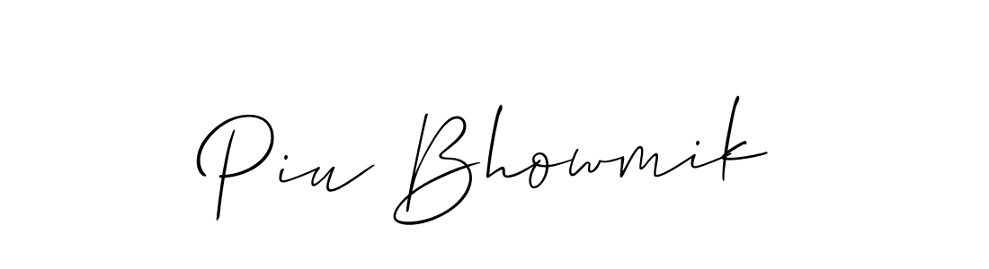 You should practise on your own different ways (Allison_Script) to write your name (Piu Bhowmik) in signature. don't let someone else do it for you. Piu Bhowmik signature style 2 images and pictures png