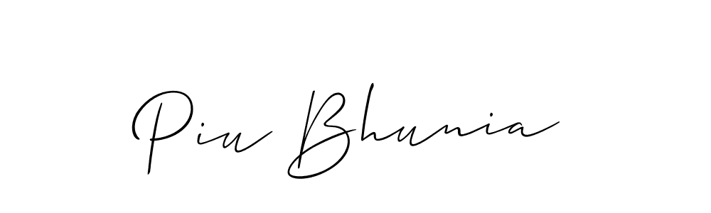 Make a short Piu Bhunia signature style. Manage your documents anywhere anytime using Allison_Script. Create and add eSignatures, submit forms, share and send files easily. Piu Bhunia signature style 2 images and pictures png