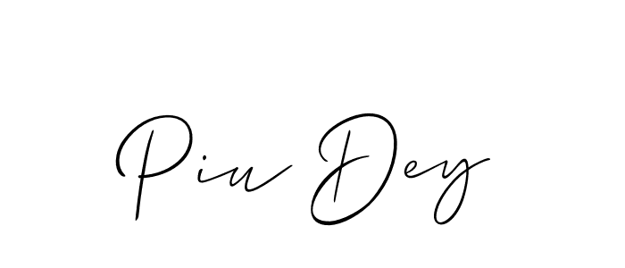 How to make Piu Dey signature? Allison_Script is a professional autograph style. Create handwritten signature for Piu Dey name. Piu Dey signature style 2 images and pictures png
