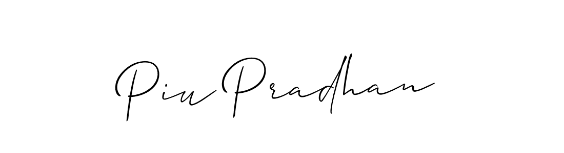 Also You can easily find your signature by using the search form. We will create Piu Pradhan name handwritten signature images for you free of cost using Allison_Script sign style. Piu Pradhan signature style 2 images and pictures png