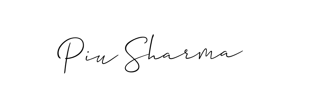 Make a short Piu Sharma signature style. Manage your documents anywhere anytime using Allison_Script. Create and add eSignatures, submit forms, share and send files easily. Piu Sharma signature style 2 images and pictures png