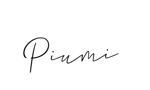 Design your own signature with our free online signature maker. With this signature software, you can create a handwritten (Allison_Script) signature for name Piumi. Piumi signature style 2 images and pictures png