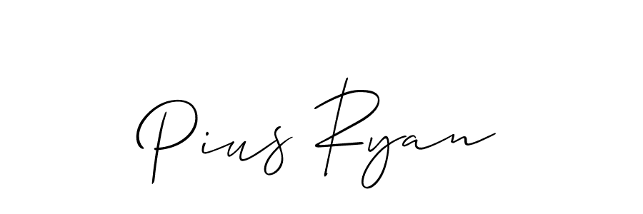 Make a beautiful signature design for name Pius Ryan. With this signature (Allison_Script) style, you can create a handwritten signature for free. Pius Ryan signature style 2 images and pictures png
