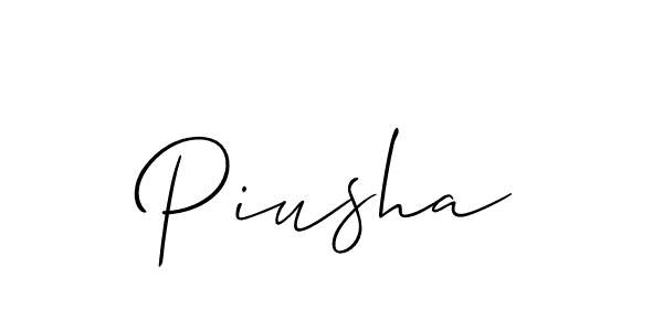 Piusha stylish signature style. Best Handwritten Sign (Allison_Script) for my name. Handwritten Signature Collection Ideas for my name Piusha. Piusha signature style 2 images and pictures png