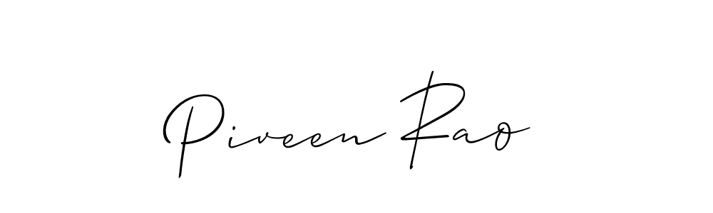 Design your own signature with our free online signature maker. With this signature software, you can create a handwritten (Allison_Script) signature for name Piveen Rao. Piveen Rao signature style 2 images and pictures png