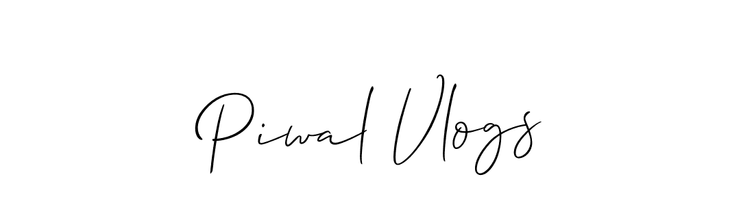 Allison_Script is a professional signature style that is perfect for those who want to add a touch of class to their signature. It is also a great choice for those who want to make their signature more unique. Get Piwal Vlogs name to fancy signature for free. Piwal Vlogs signature style 2 images and pictures png