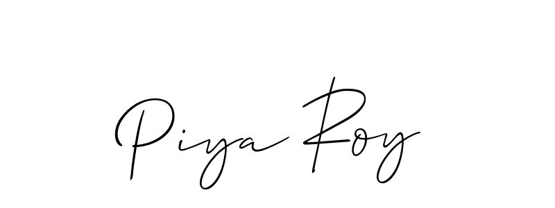 Similarly Allison_Script is the best handwritten signature design. Signature creator online .You can use it as an online autograph creator for name Piya Roy. Piya Roy signature style 2 images and pictures png