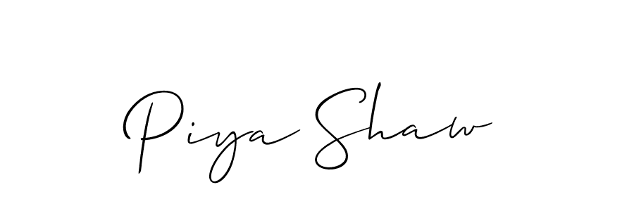 Similarly Allison_Script is the best handwritten signature design. Signature creator online .You can use it as an online autograph creator for name Piya Shaw. Piya Shaw signature style 2 images and pictures png