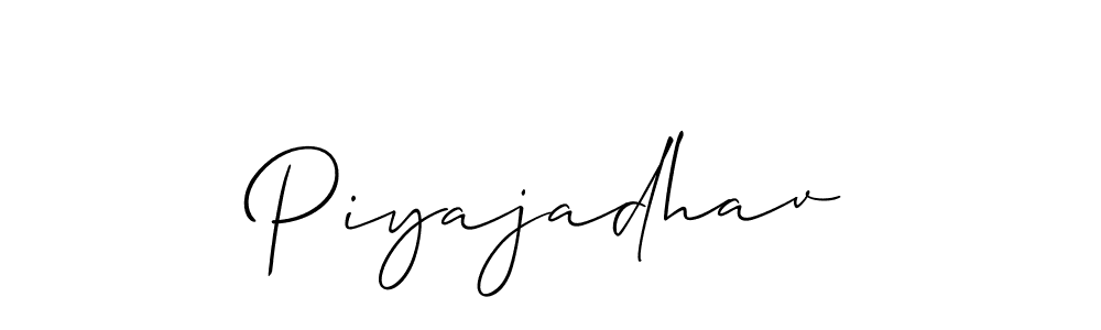 Use a signature maker to create a handwritten signature online. With this signature software, you can design (Allison_Script) your own signature for name Piyajadhav. Piyajadhav signature style 2 images and pictures png