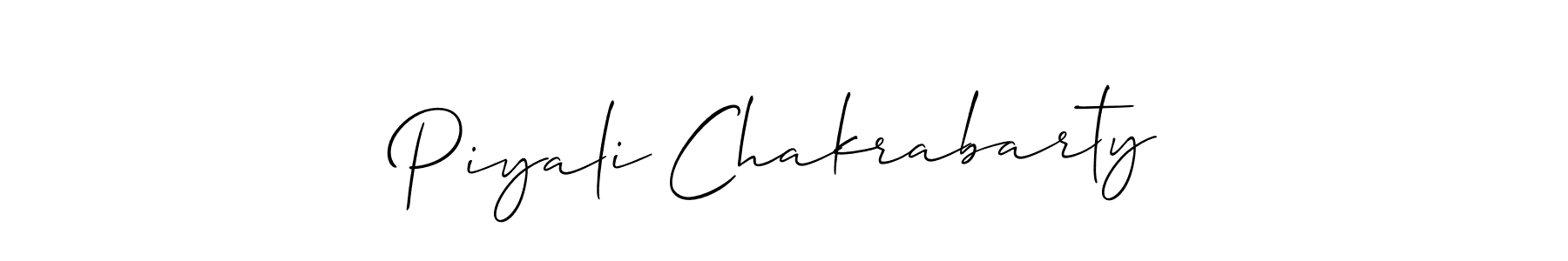 It looks lik you need a new signature style for name Piyali Chakrabarty. Design unique handwritten (Allison_Script) signature with our free signature maker in just a few clicks. Piyali Chakrabarty signature style 2 images and pictures png