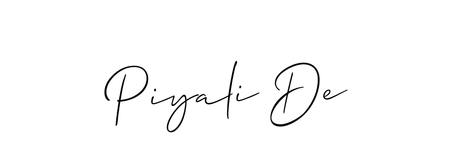 How to make Piyali De signature? Allison_Script is a professional autograph style. Create handwritten signature for Piyali De name. Piyali De signature style 2 images and pictures png