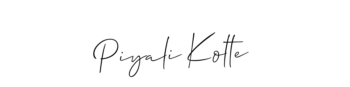 How to make Piyali Kolte name signature. Use Allison_Script style for creating short signs online. This is the latest handwritten sign. Piyali Kolte signature style 2 images and pictures png