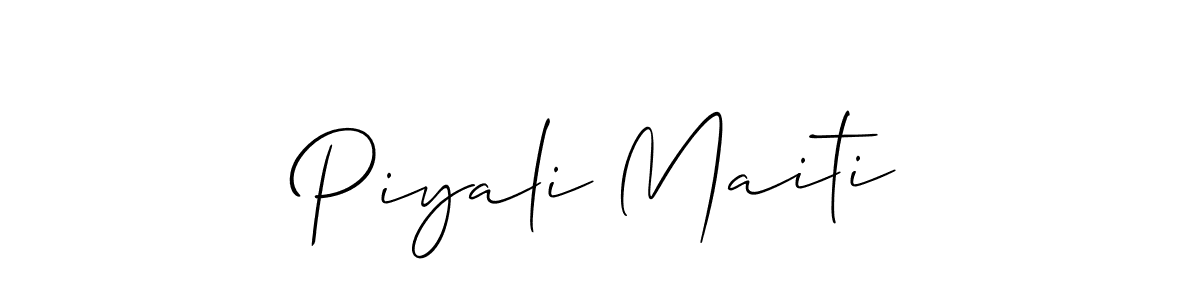 Create a beautiful signature design for name Piyali Maiti. With this signature (Allison_Script) fonts, you can make a handwritten signature for free. Piyali Maiti signature style 2 images and pictures png