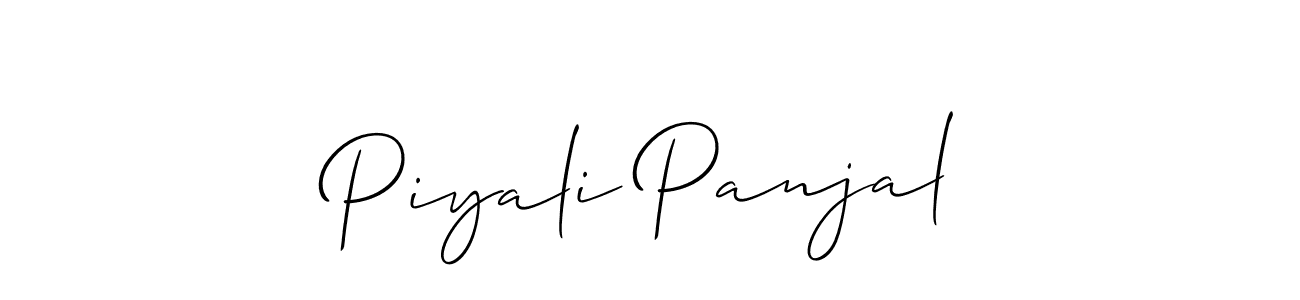 How to make Piyali Panjal name signature. Use Allison_Script style for creating short signs online. This is the latest handwritten sign. Piyali Panjal signature style 2 images and pictures png