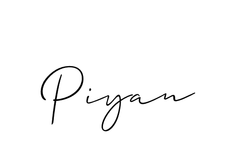 Design your own signature with our free online signature maker. With this signature software, you can create a handwritten (Allison_Script) signature for name Piyan. Piyan signature style 2 images and pictures png
