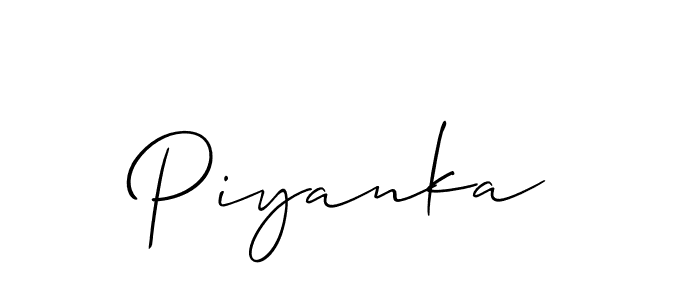 Create a beautiful signature design for name Piyanka. With this signature (Allison_Script) fonts, you can make a handwritten signature for free. Piyanka signature style 2 images and pictures png