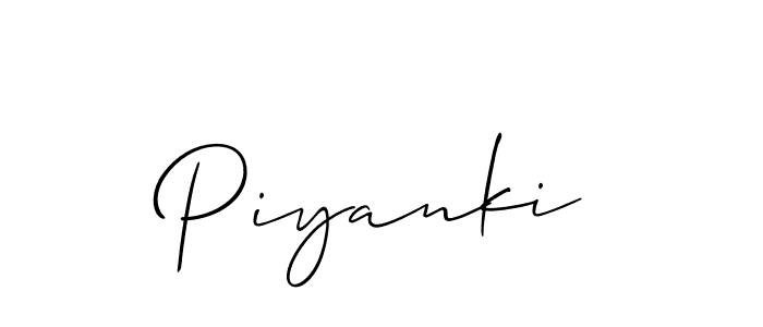 Make a beautiful signature design for name Piyanki. With this signature (Allison_Script) style, you can create a handwritten signature for free. Piyanki signature style 2 images and pictures png