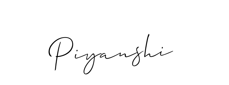 Similarly Allison_Script is the best handwritten signature design. Signature creator online .You can use it as an online autograph creator for name Piyanshi. Piyanshi signature style 2 images and pictures png