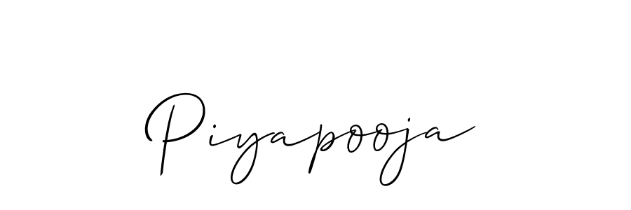 if you are searching for the best signature style for your name Piyapooja. so please give up your signature search. here we have designed multiple signature styles  using Allison_Script. Piyapooja signature style 2 images and pictures png