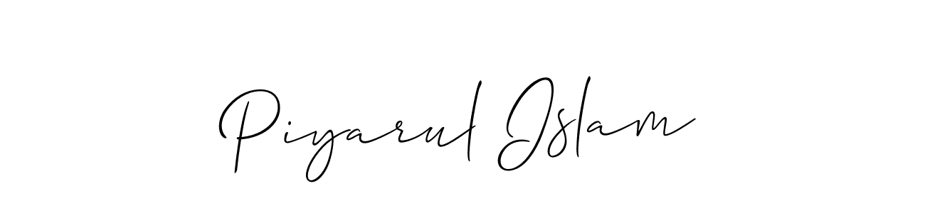 Create a beautiful signature design for name Piyarul Islam. With this signature (Allison_Script) fonts, you can make a handwritten signature for free. Piyarul Islam signature style 2 images and pictures png